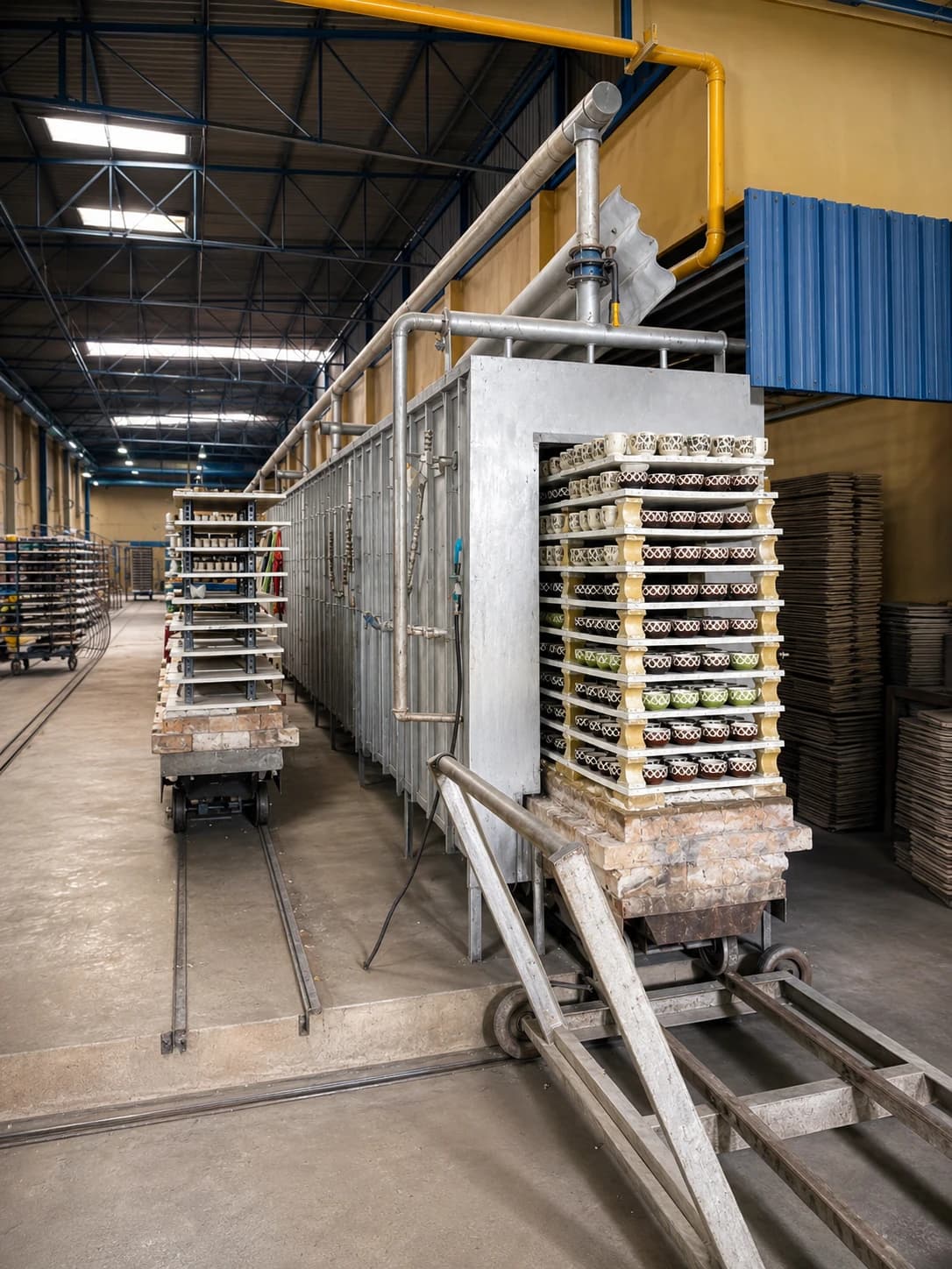 Kiln loading and firing at Hira Industries