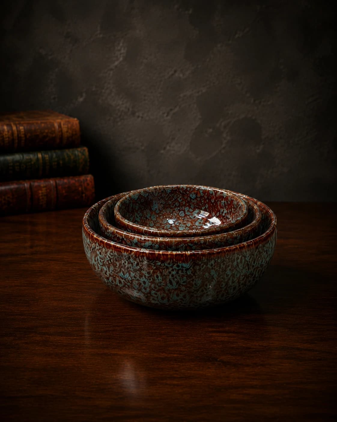 Turquoise Ember Nested Bowl Set by Hira Industries