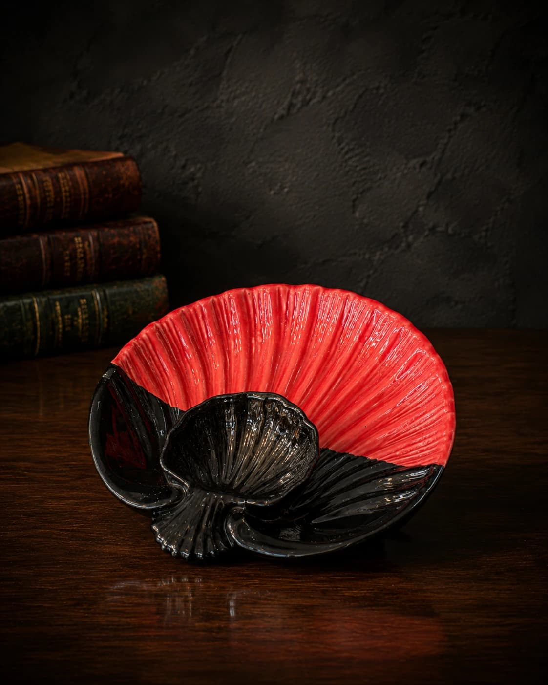 Crimson Noir Sculpted Serving Platter by Hira Industries
