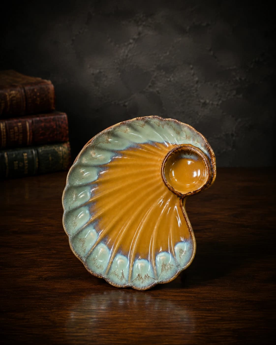 Harvest Shell Snack Platter with Dip Bowl by Hira Industries