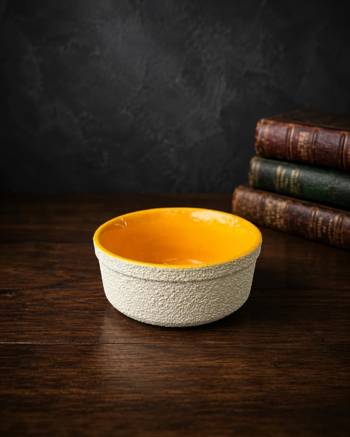 Amber Interior Textured Ceramic Bowl by Hira Industries