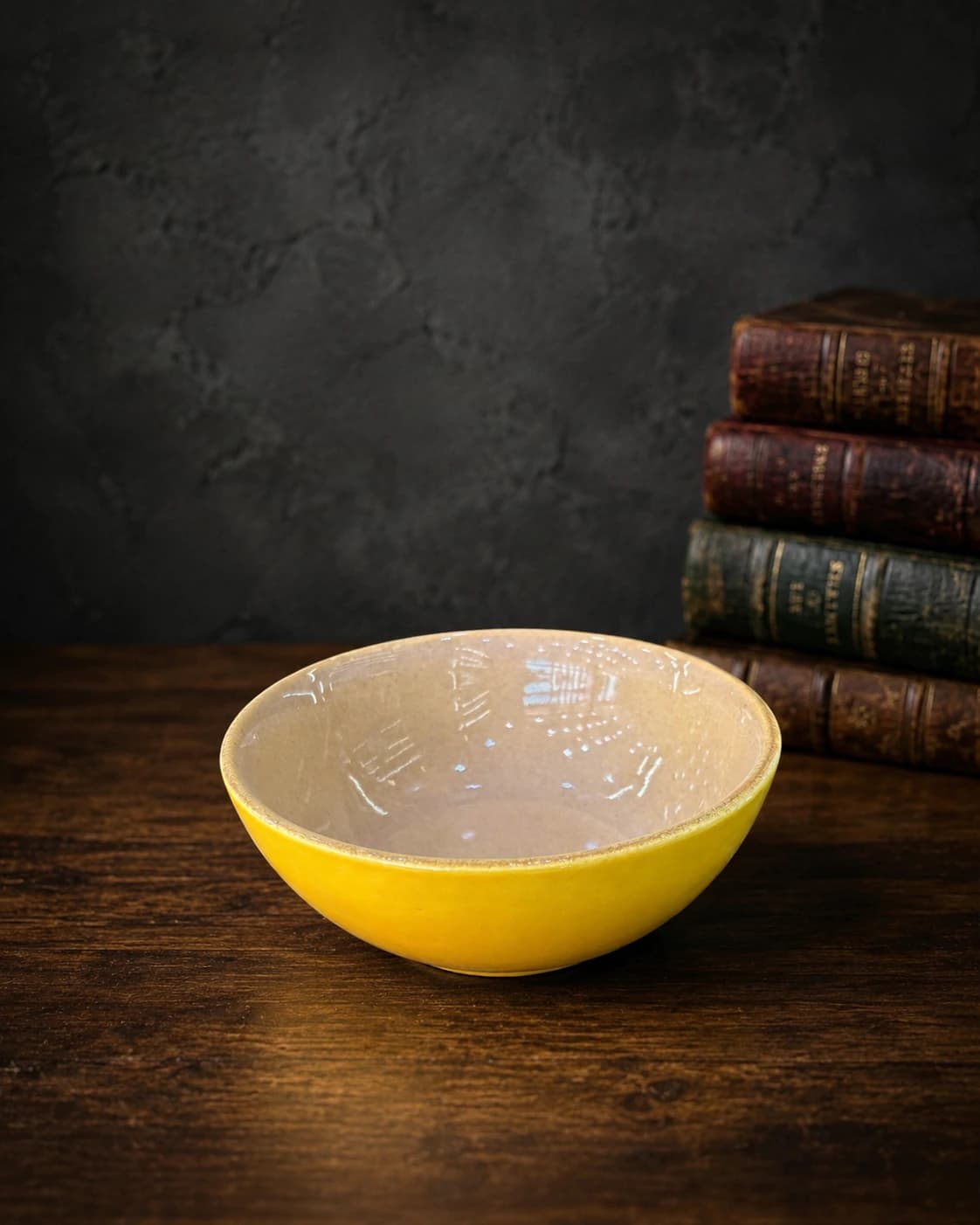 Sunlit Cream Reactive Serving Bowl by Hira Industries