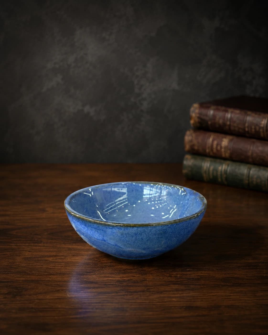 Cobalt Mist Reactive Serving Bowl by Hira Industries